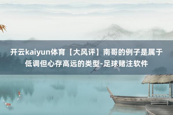 开云kaiyun体育【大风评】南哥的例子是属于低调但心存高远的类型-足球赌注软件