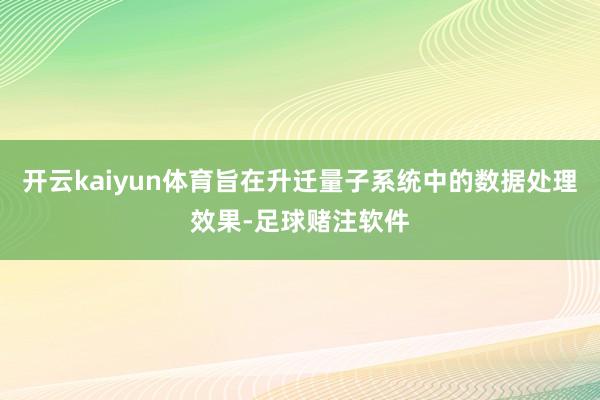 开云kaiyun体育旨在升迁量子系统中的数据处理效果-足球赌注软件