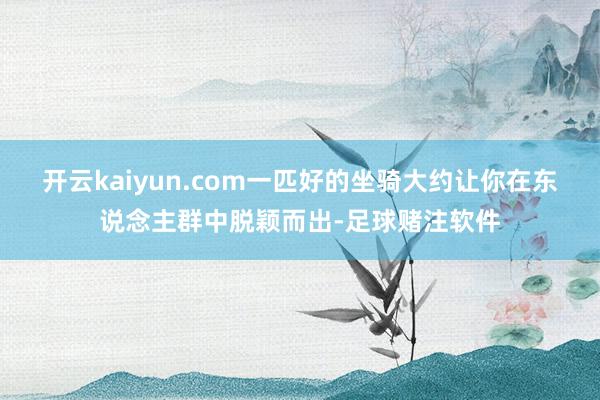 开云kaiyun.com一匹好的坐骑大约让你在东说念主群中脱颖而出-足球赌注软件