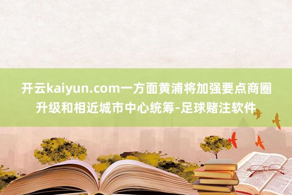 开云kaiyun.com一方面黄浦将加强要点商圈升级和相近城市中心统筹-足球赌注软件