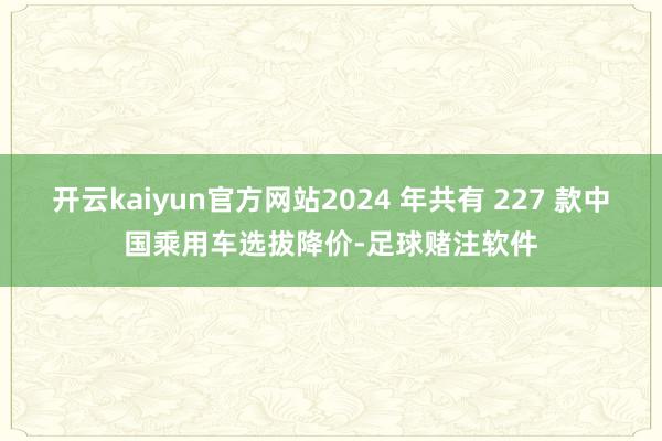 开云kaiyun官方网站2024 年共有 227 款中国乘用车选拔降价-足球赌注软件