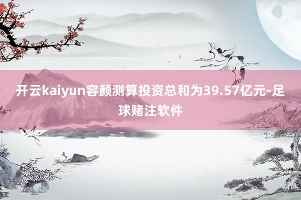 开云kaiyun容颜测算投资总和为39.57亿元-足球赌注软件