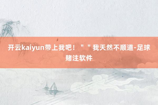 开云kaiyun带上我吧！＂＂我天然不顺道-足球赌注软件