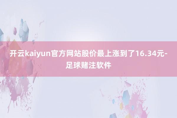 开云kaiyun官方网站股价最上涨到了16.34元-足球赌注软件