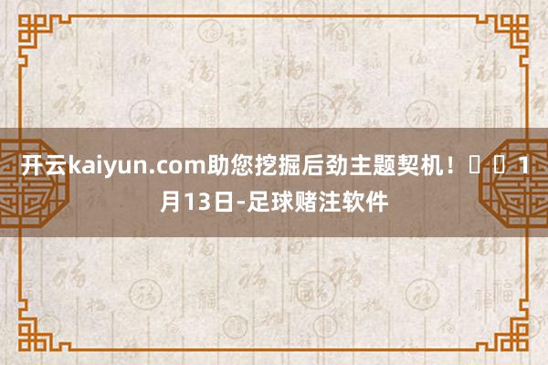 开云kaiyun.com助您挖掘后劲主题契机！		1月13日-足球赌注软件