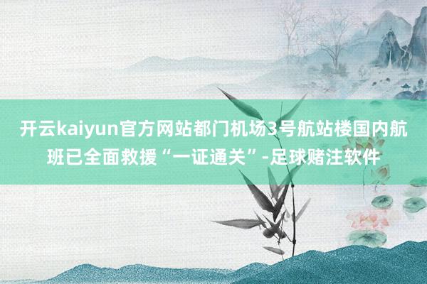 开云kaiyun官方网站都门机场3号航站楼国内航班已全面救援“一证通关”-足球赌注软件