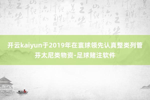 开云kaiyun于2019年在寰球领先认真整类列管芬太尼类物资-足球赌注软件